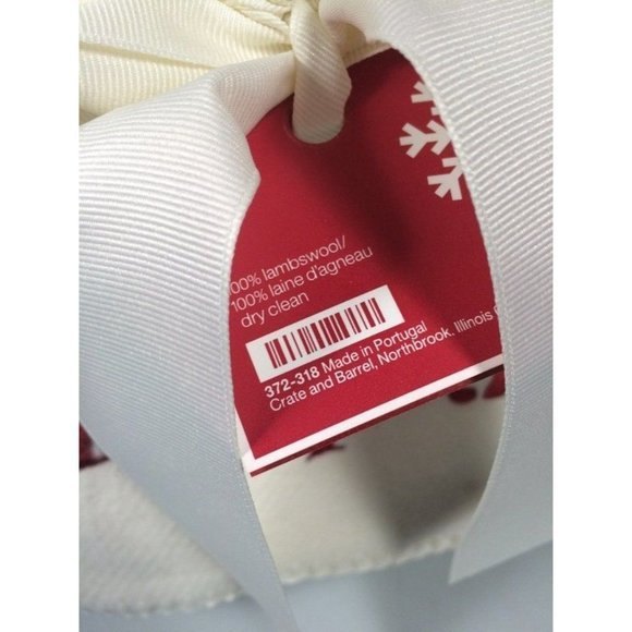 Lambswool Blanket embroidered Welcome Crate & Barrel Full QUEEN guest bedroom bl - Picture 7 of 9